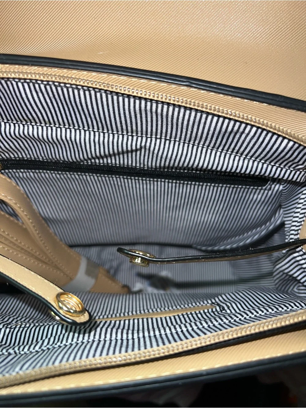 Beige Women’s Top-Handle Satchel Bag